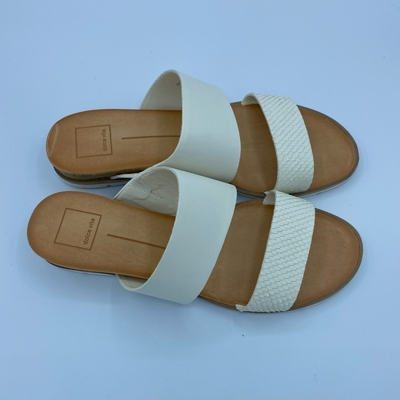 WHITE MULTI EMBOSSED LIZARD SLIDE SANDALS - Picture 3 of 4